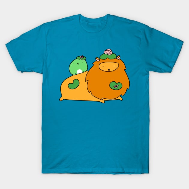 Lily Pad Lion and Frog T-Shirt by saradaboru